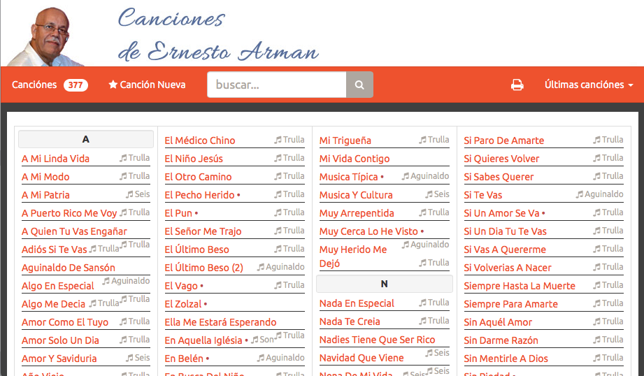 Canciones de Ernesto Arman